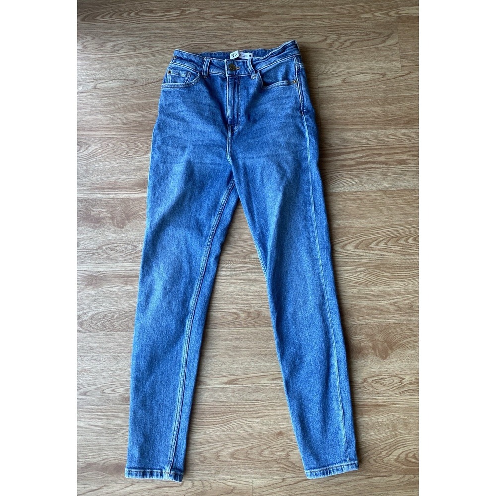 Zara Med Wash Denim Jeans‎ Women's Size 4 High Waisted Jeans